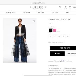 Alice & Olivia Everly Tulle Blazer